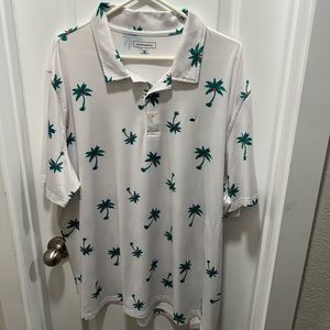 Palm tree pattern athletic golf polo